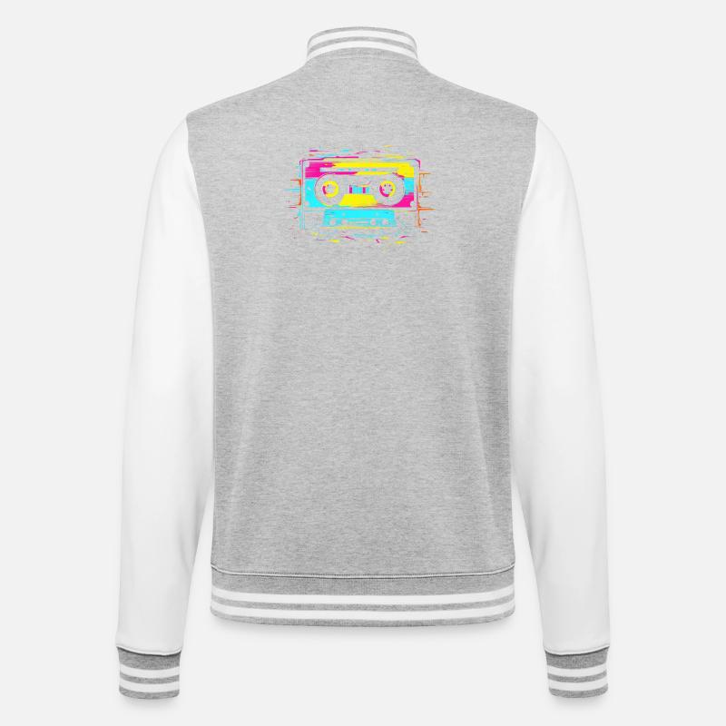 90s cassette - College Sweat Jacket - heather grey/white