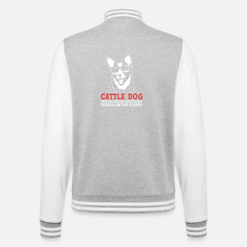 Bouvier australien chien - Veste Teddy - gris chiné / blanc