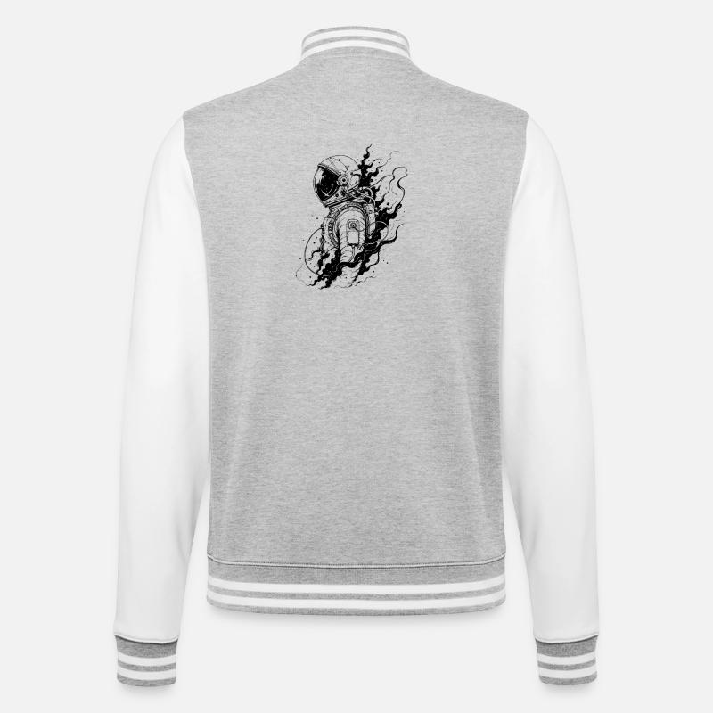Astronaut between stardust and eternity - College Sweat Jacket - heather grey/white