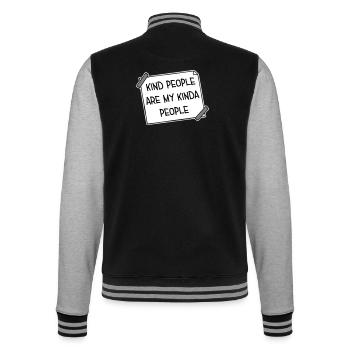 Kind People Are My Kinda People Friendliness - College Sweat Jacket - black/heather grey - Back - Marisol (170cm)