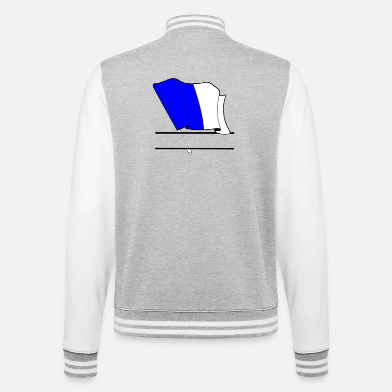 Spa Custom Flagge - College-Sweatjacke - Grau meliert/Weiß
