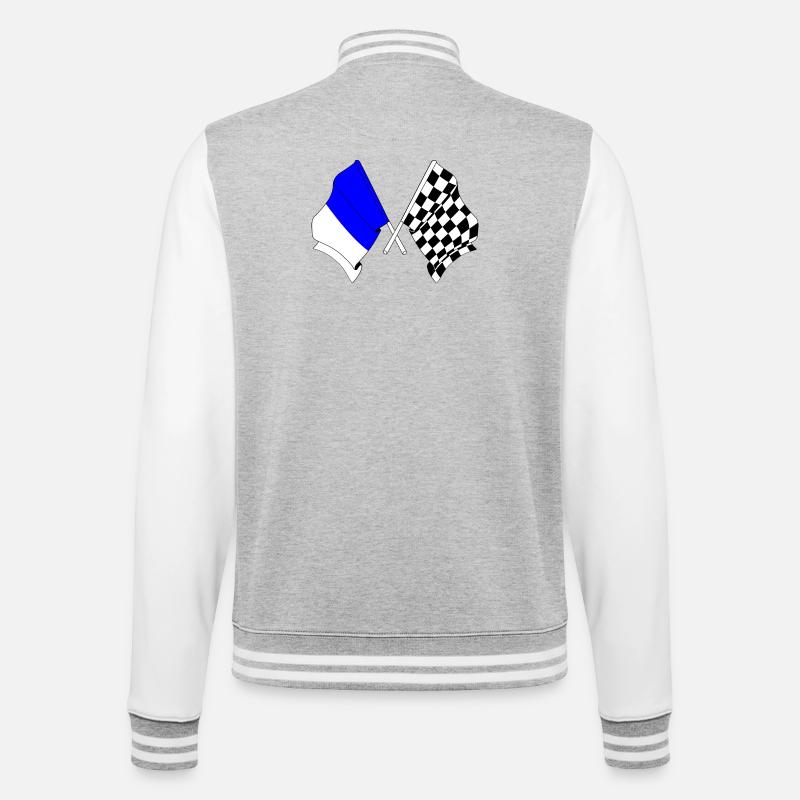 Drapeaux de course de Spa - Veste Teddy - gris chiné / blanc