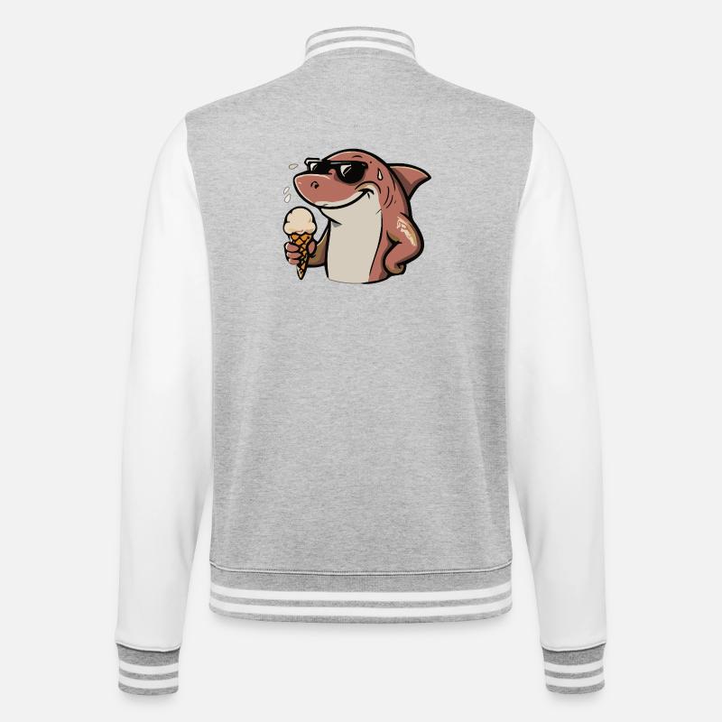 Sonnenbrillenhai mit Eiscreme - College Sweat Jacket - heather grey/white