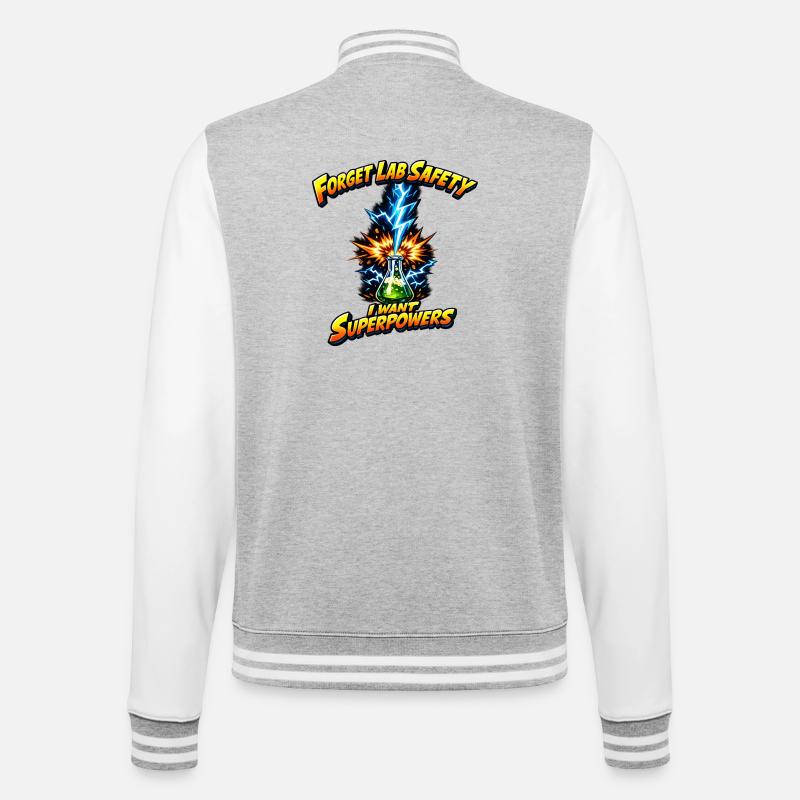 Forgetting lab safety – superpowers - College Sweat Jacket - heather grey/white