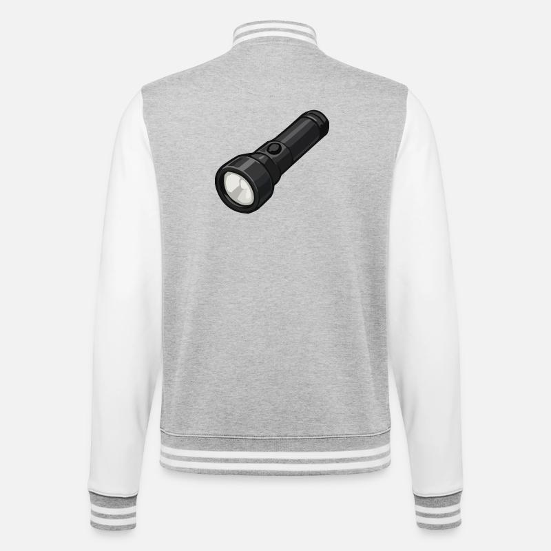 Illustration de lampe torche compacte - Veste Teddy - gris chiné / blanc