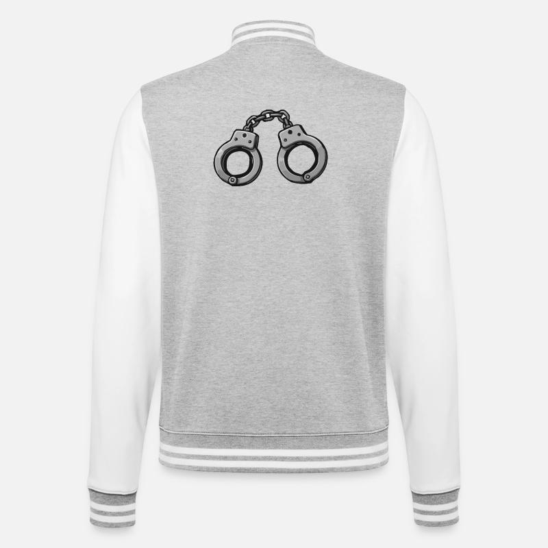 Handcuffs Graphic - College Sweat Jacket - heather grey/white