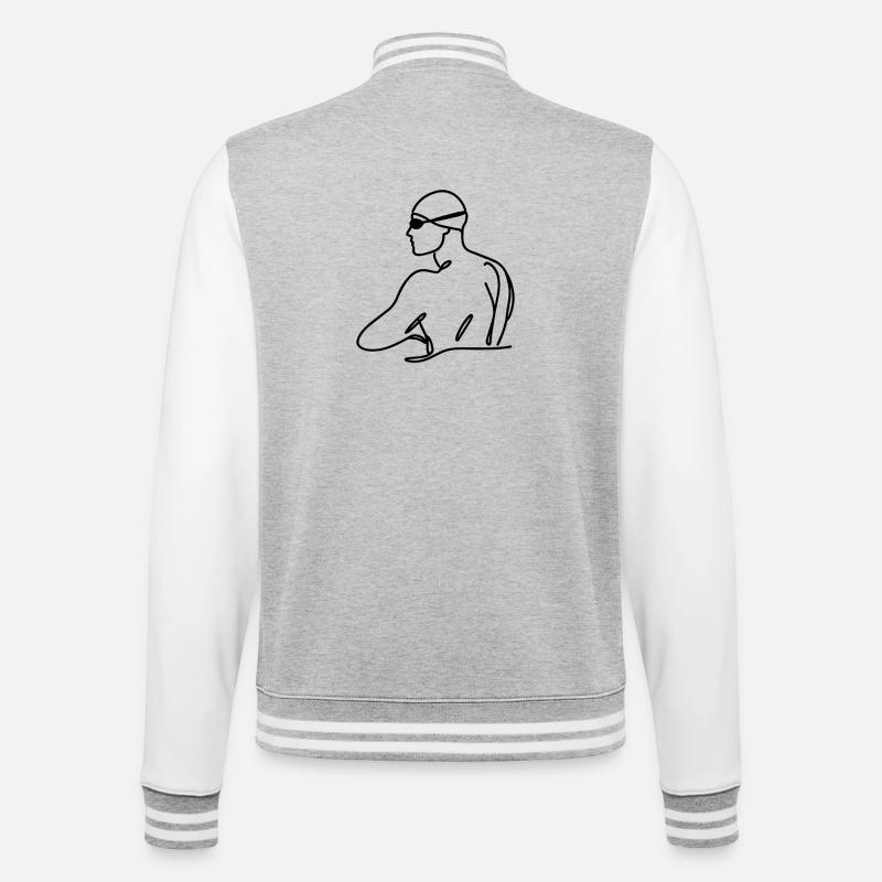 Graphisme de flotteur - Veste Teddy - gris chiné / blanc