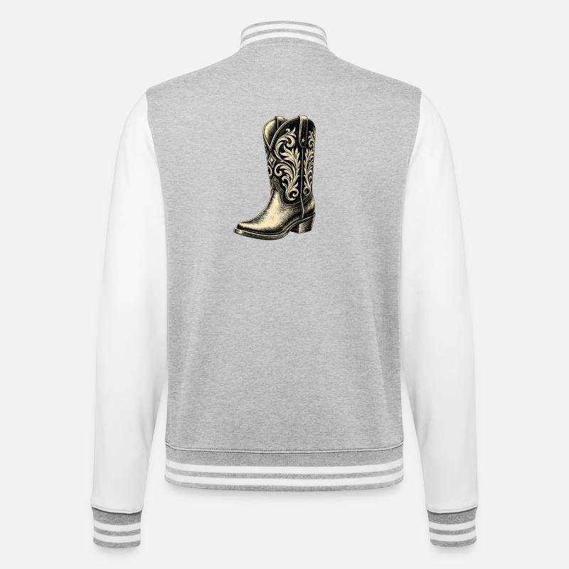 Cowboy Boots - College Sweat Jacket - heather grey/white