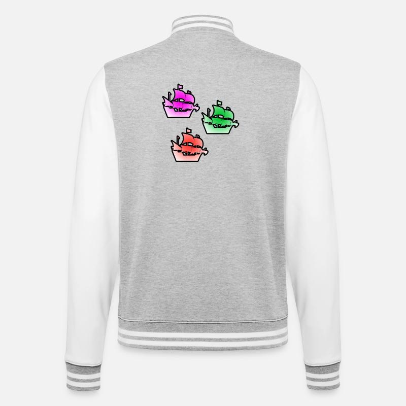 Sail - College Sweat Jacket - heather grey/white