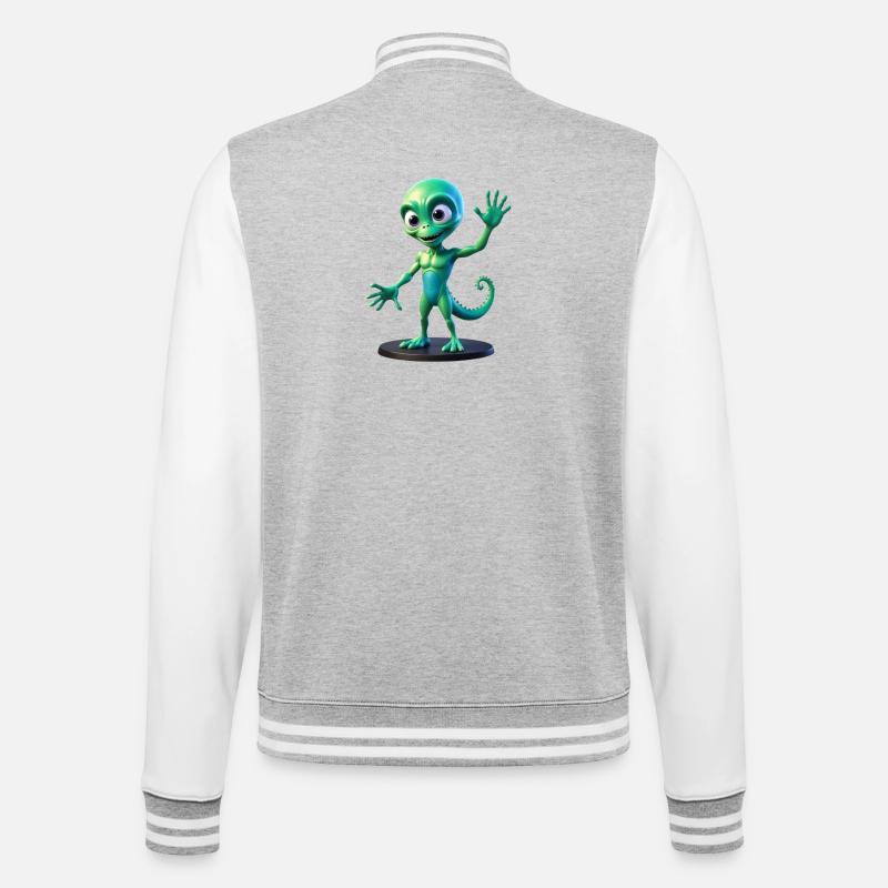 Emerald Galactic Scout - College Sweat Jacket - heather grey/white