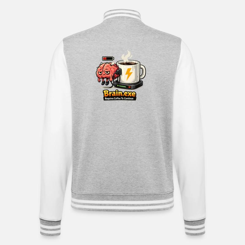 Coffee-driven brain - College Sweat Jacket - heather grey/white