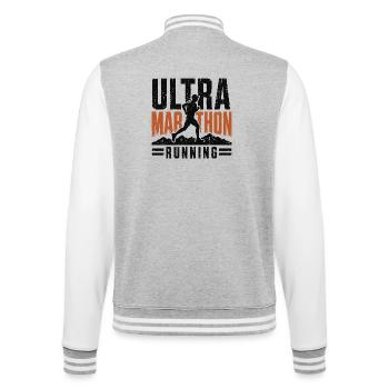 Course d’ultramarathon en détresse - Veste Teddy - gris chiné / blanc - Dos - Marisol (170cm)