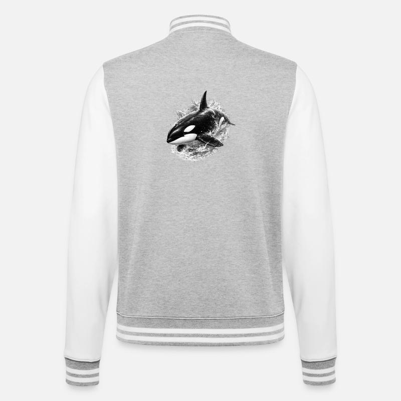 Orque - Veste Teddy - gris chiné / blanc