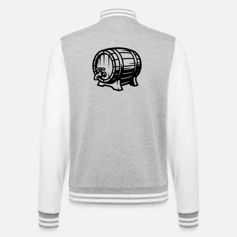 Bierfass Symbol Bier - College-Sweatjacke - Grau meliert/Weiß