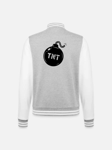 Bomb TNT Symbol - College Sweat Jacket - heather grey/white