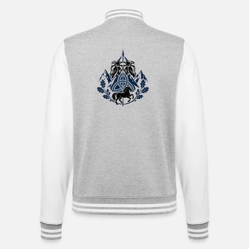 Emblème slave de Triglav - Veste Teddy - gris chiné / blanc