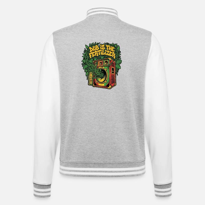 Dub Reggae Soil - College-Sweatjacke - Grau meliert/Weiß
