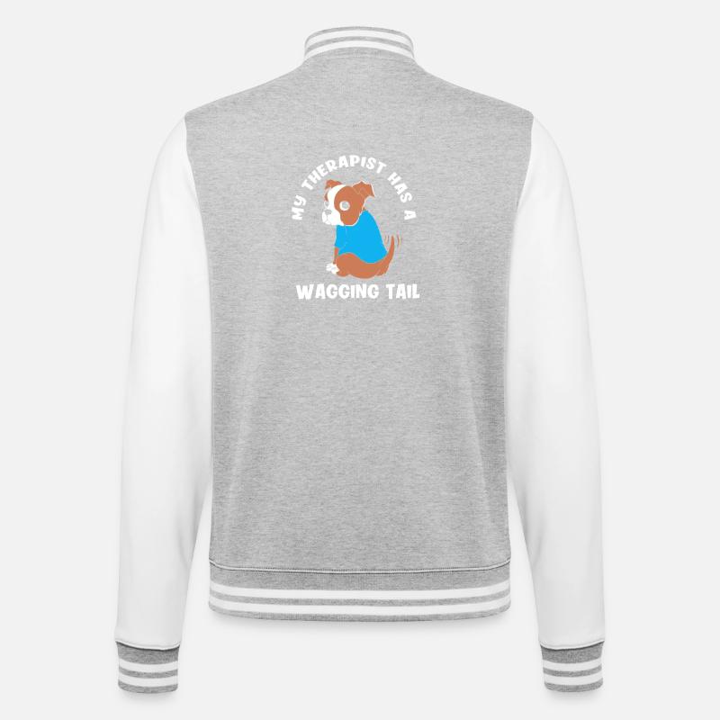 Chien de thérapie - Veste Teddy - gris chiné / blanc