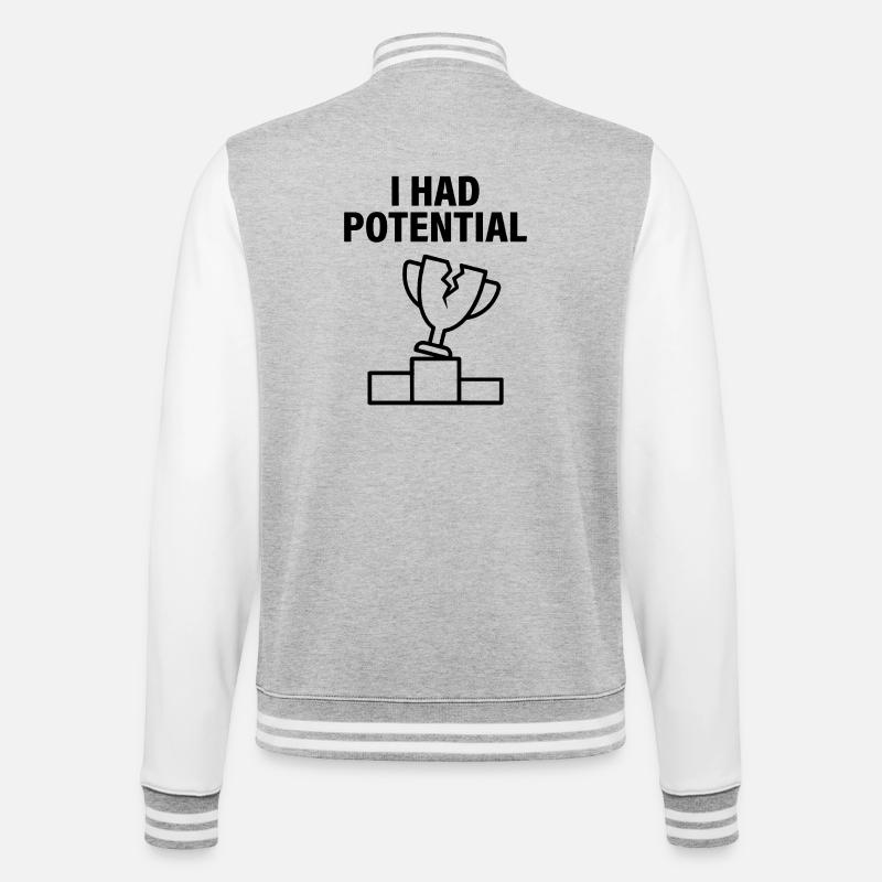 J'avais du Potentiel Humour Sarcastique - Veste Teddy - gris chiné / blanc