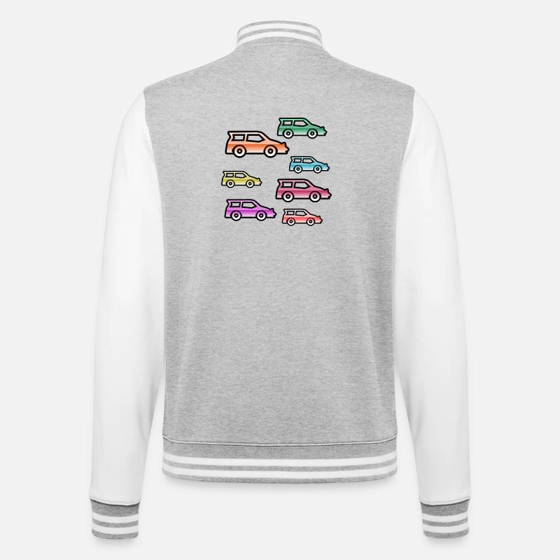 Autos - College-Sweatjacke - Grau meliert/Weiß