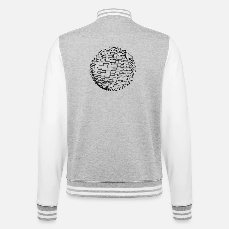 Parametric Sphere - College Sweat Jacket - heather grey/white