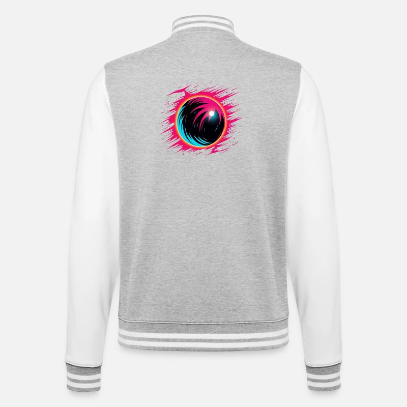 Boule de bowling rétro Steamwave - Veste Teddy - gris chiné / blanc
