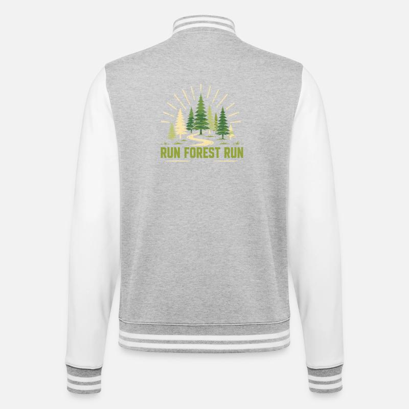 Trailrunning – Run Forest Run - College-Sweatjacke - Grau meliert/Weiß