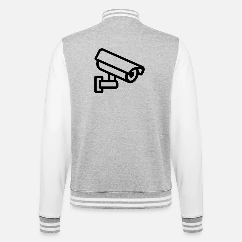 Kamera - College-Sweatjacke - Grau meliert/Weiß