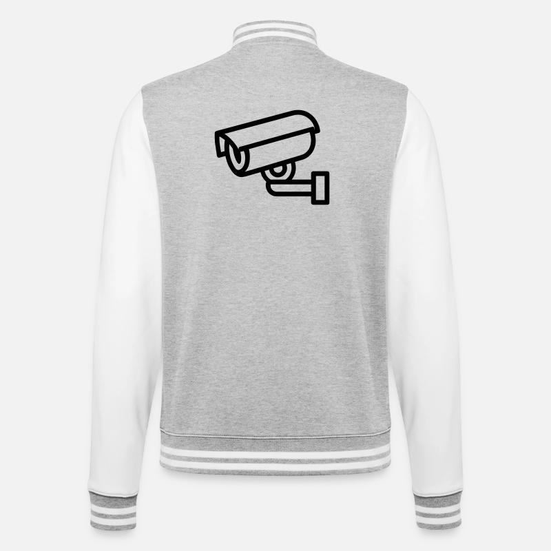 Kamera - College-Sweatjacke - Grau meliert/Weiß