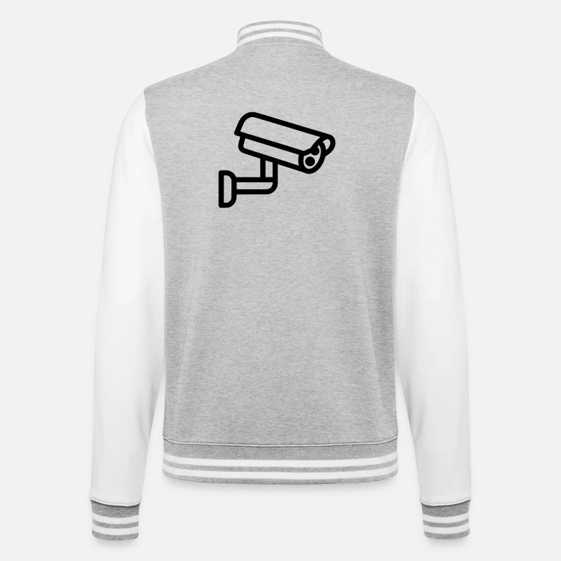 Kamera - College-Sweatjacke - Grau meliert/Weiß