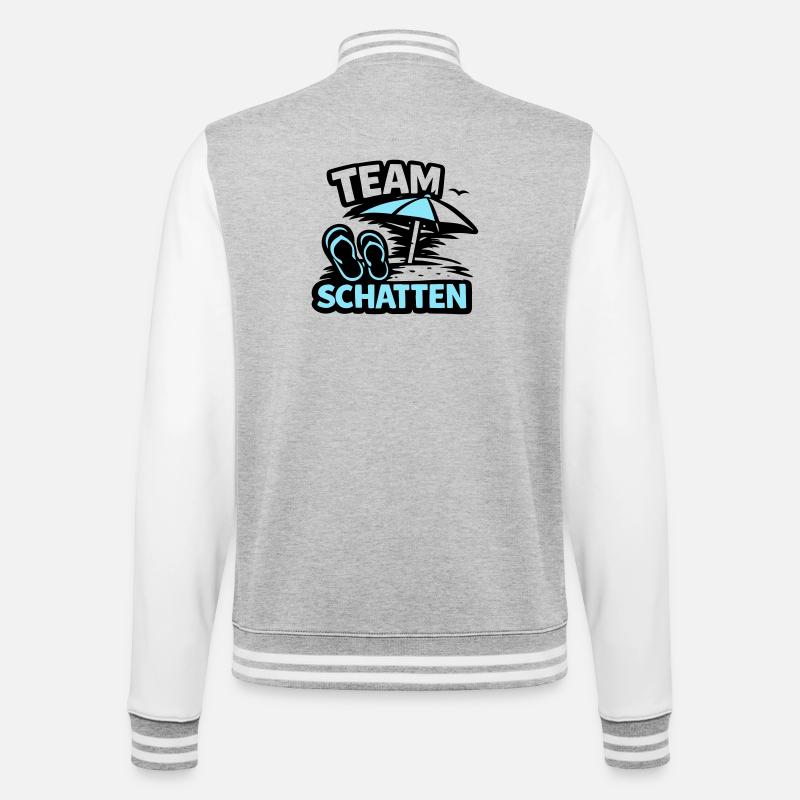 Strand Schatten FlipFlop Logo - College-Sweatjacke - Grau meliert/Weiß