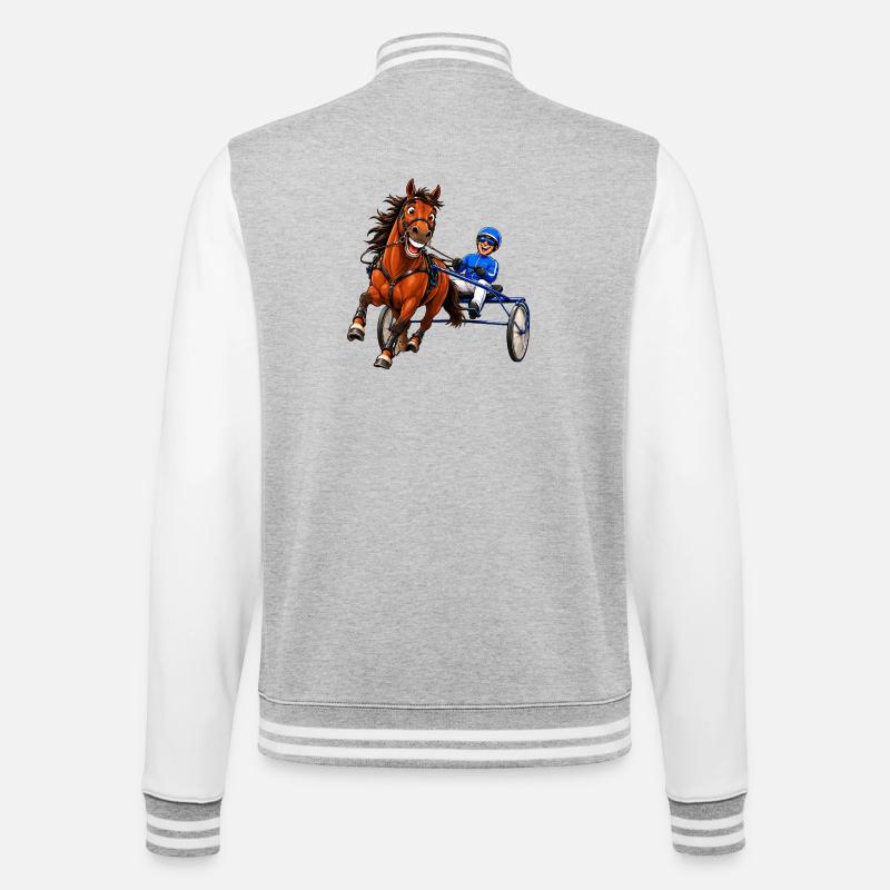 Laughing Trotter - College Sweat Jacket - heather grey/white