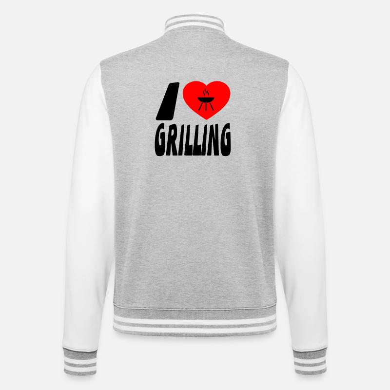Griller - Veste Teddy - gris chiné / blanc