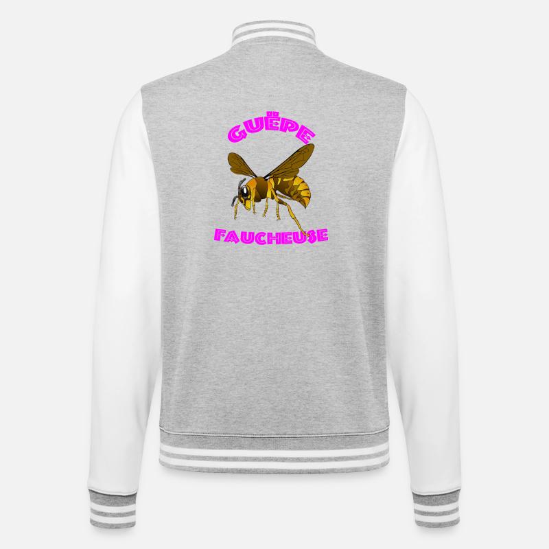 Vector Reaper Wespe – Rosa Bogendesign - College-Sweatjacke - Grau meliert/Weiß