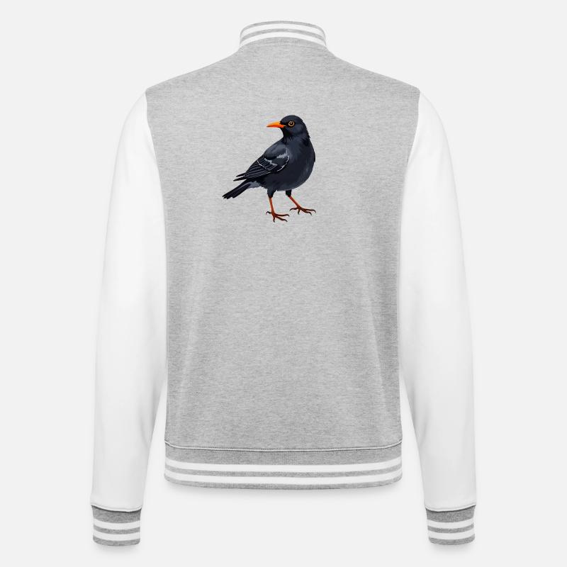 Blackbird - College Sweat Jacket - heather grey/white