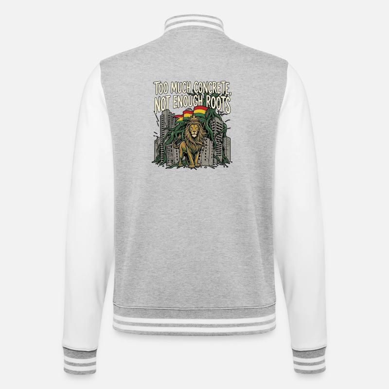 More Roots Lion - College Sweat Jacket - heather grey/white
