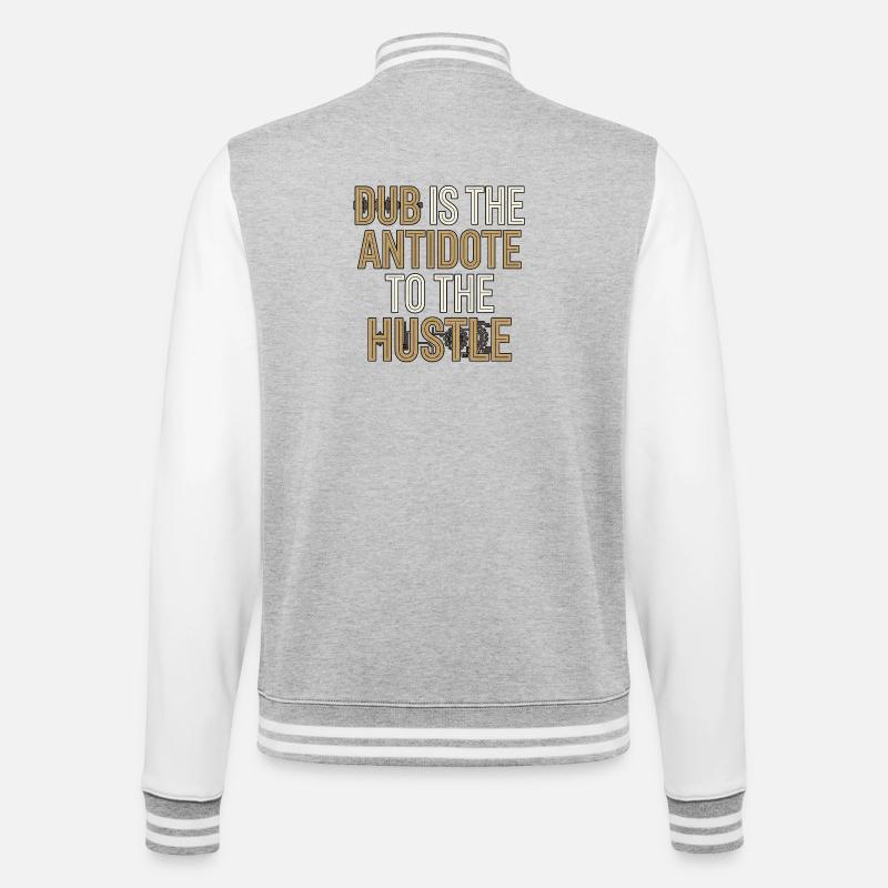 Dub Hustle - College Sweat Jacket - heather grey/white