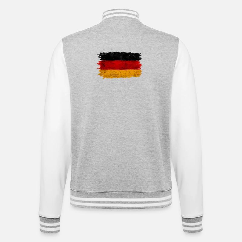 Drapeau allemand - Veste Teddy - gris chiné / blanc