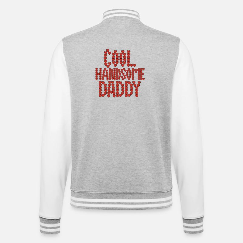 Cool handsome daddy - College Sweat Jacket - heather grey/white