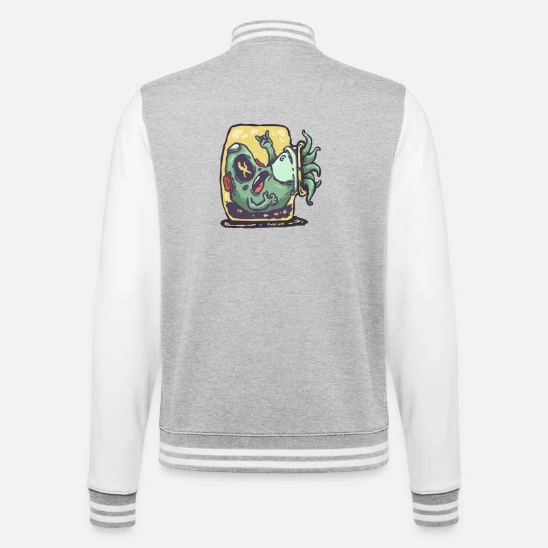 Alieno avocado in toaster - College Sweat Jacket - heather grey/white
