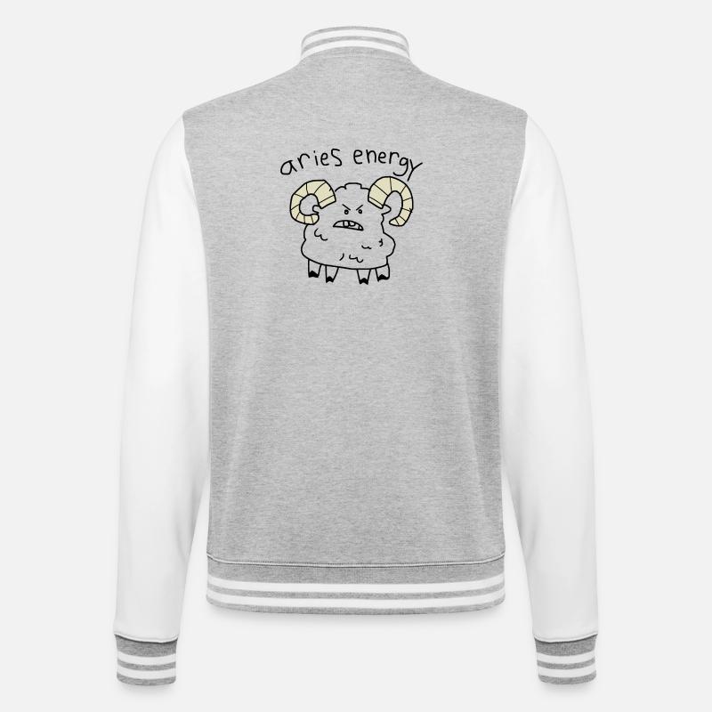 aries energy - College Sweat Jacket - heather grey/white