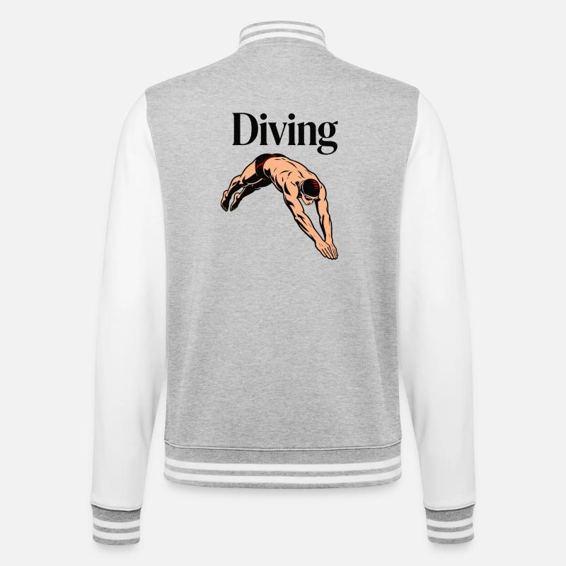 diving, diving, swimming - College Sweat Jacket - heather grey/white