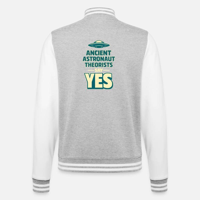 Ancient Astronaut Yes - College Sweat Jacket - heather grey/white