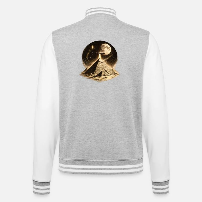 Mystère OVNI de la pyramide - Veste Teddy - gris chiné / blanc