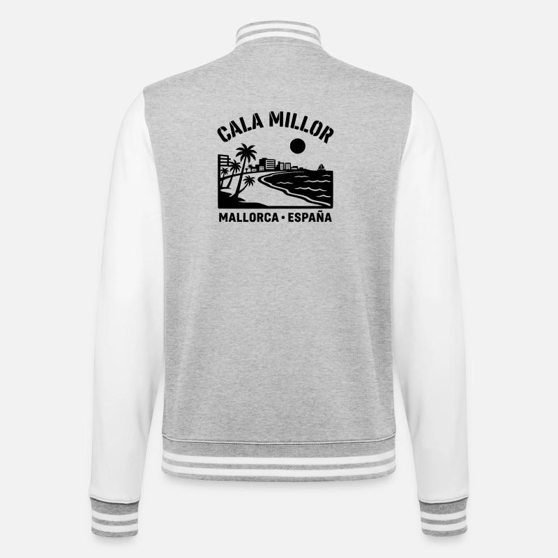 cala millor Mallorca - College-Sweatjacke - Grau meliert/Weiß