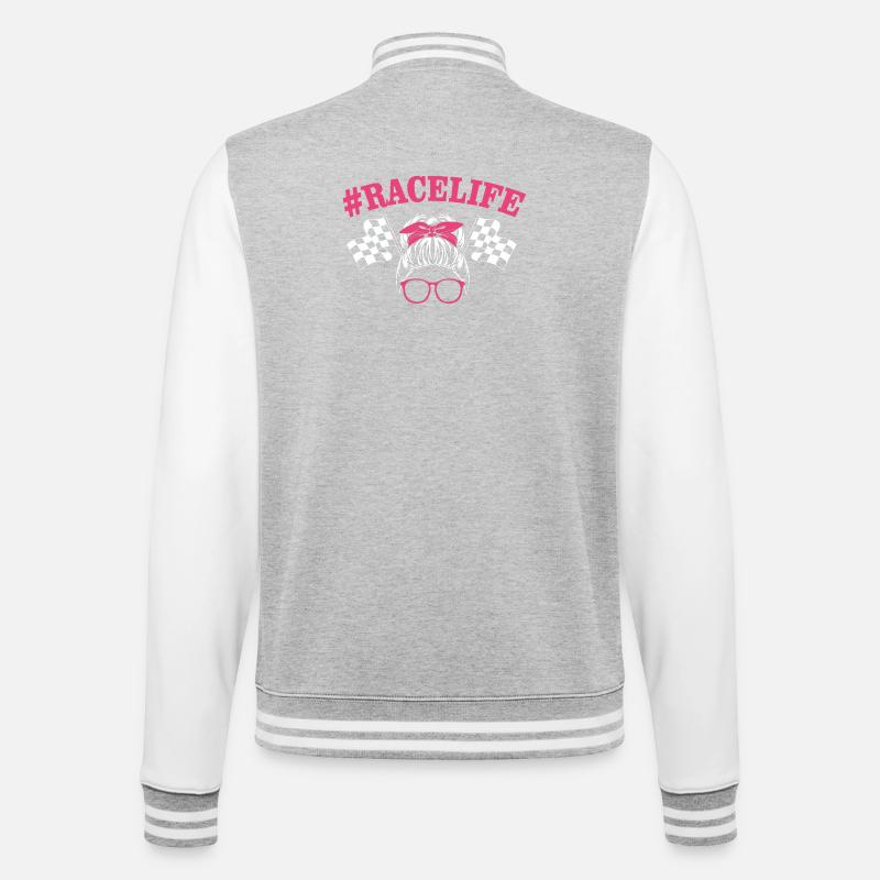 Course de dragsters - Veste Teddy - gris chiné / blanc