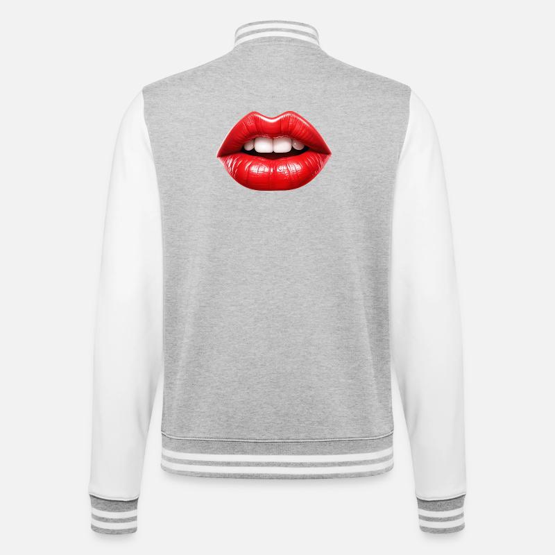 Lipps, Design #4 - College Sweat Jacket - heather grey/white