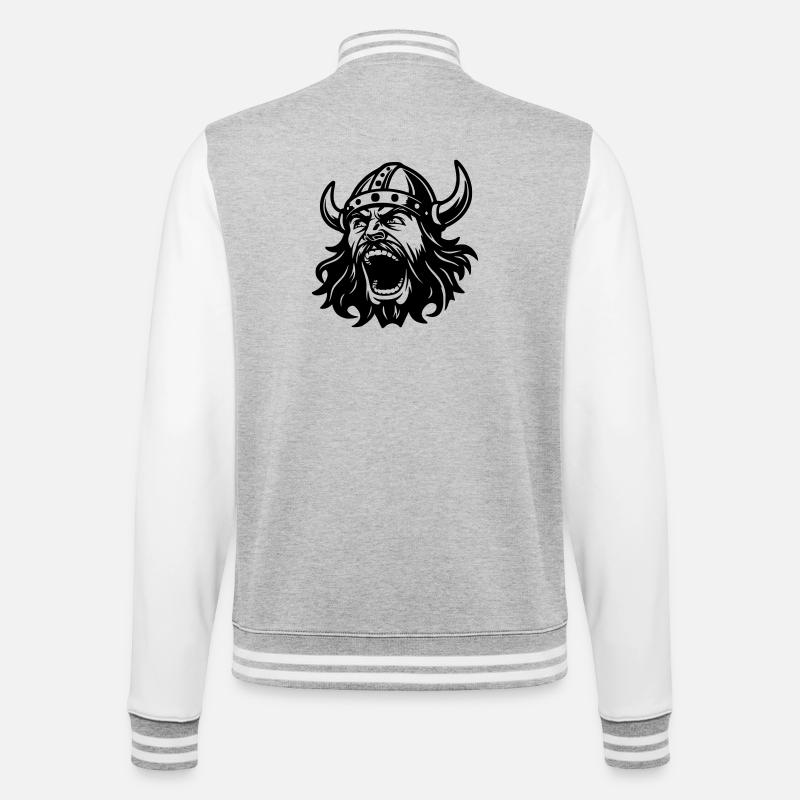Wikinger Black Head - College-Sweatjacke - Grau meliert/Weiß