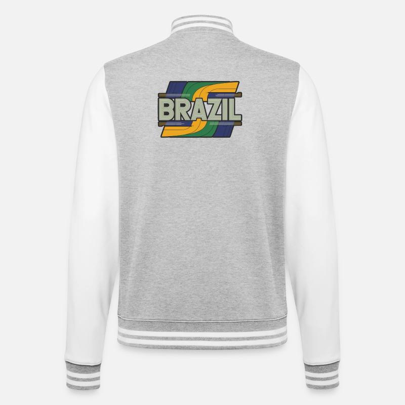 Brazil - College Sweat Jacket - heather grey/white
