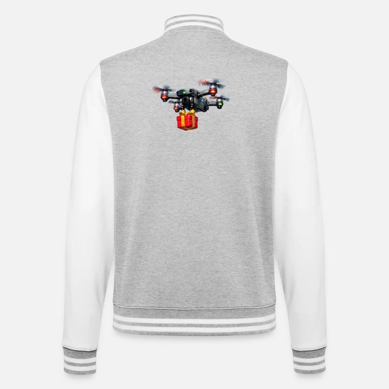 Drone avec don - Veste Teddy - gris chiné / blanc